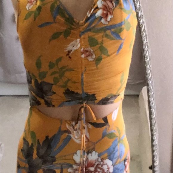 Kimcine Orange Floral Sleeveless Open Back Dress - Picture 4 of 7